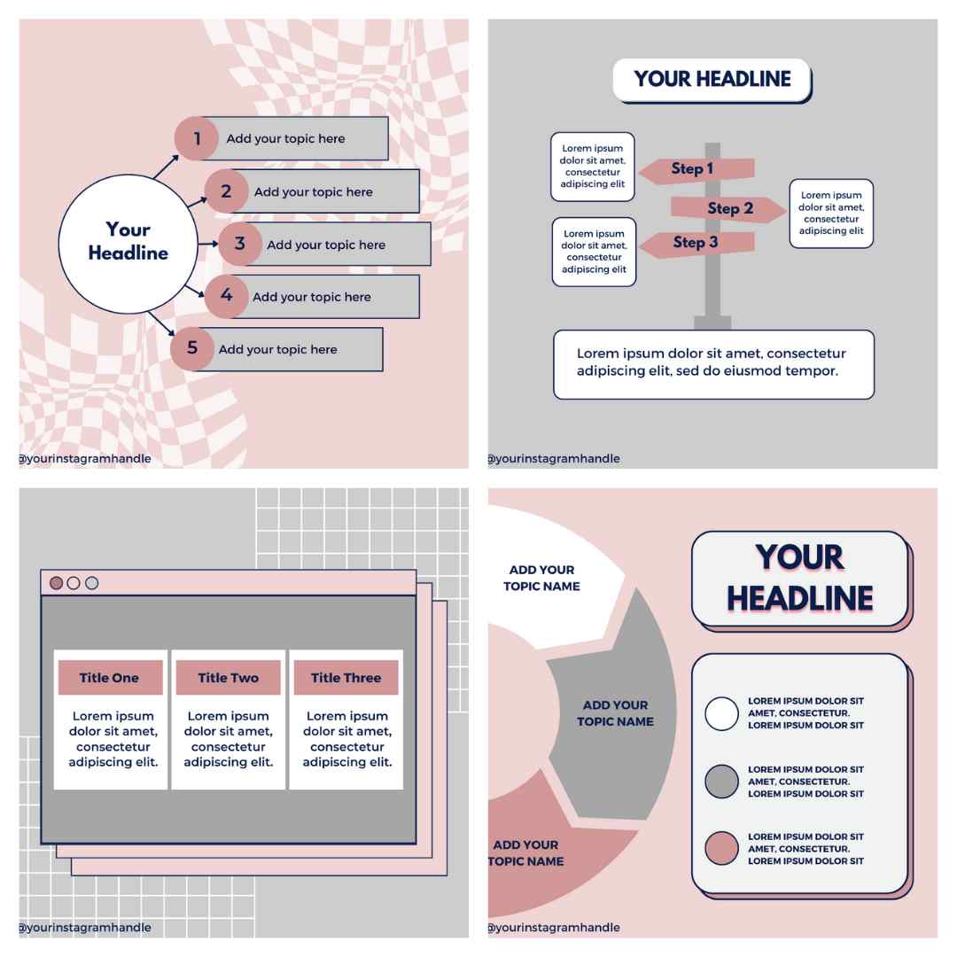 Instagram Templates Charts and checklist